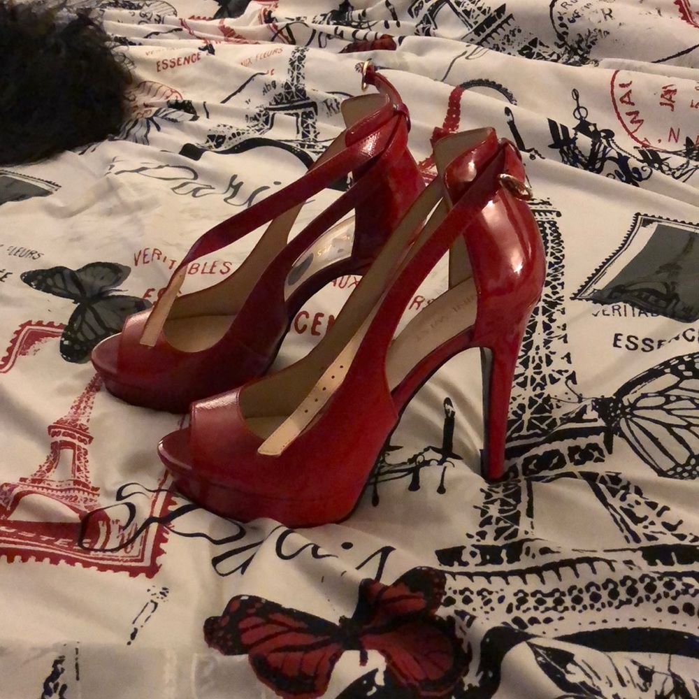 Red high Nine West heels
